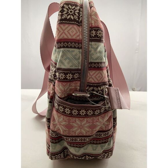 Isaac Mizrahi Tote-Duffle-Carryon-Baby-Overnight Bag-Crossb-Strap-Fair Isle-Gift - Picture 9 of 15